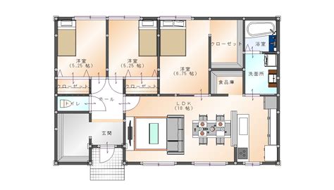 長方形房子|【20坪台】長方形の平屋間取り図34選！｜ヒラヤス 